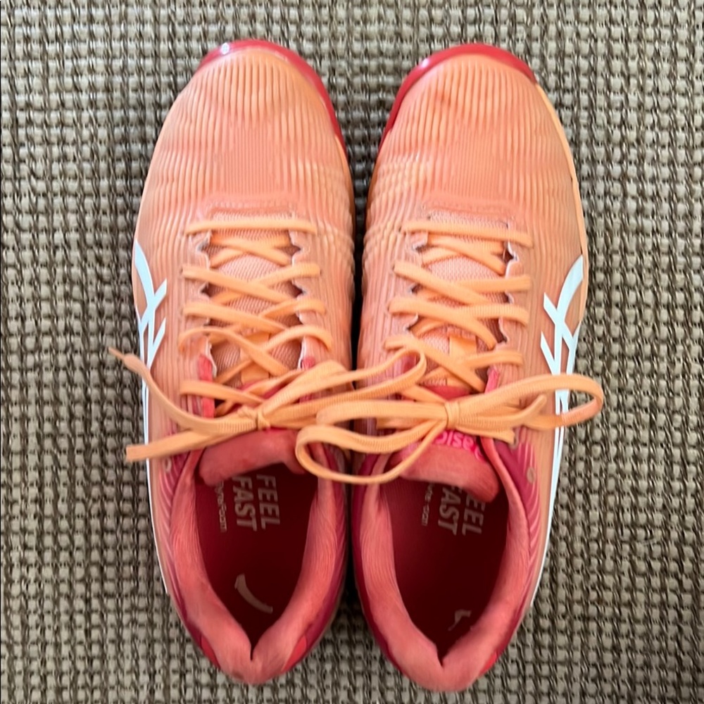 Asics Solution Speed FF Orange and White Athletic Shoes for Performance